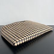 Fortok Bottega Veneta Large Hop Caro Raffia Dark Brown 54x24x13cm - 4