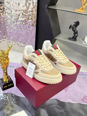 Fortok Gucci Re-Web sneaker beige and dark brown GG nylon