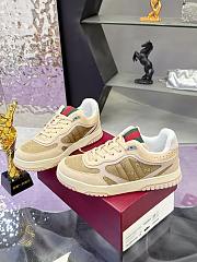 Fortok Gucci Re-Web sneaker beige and dark brown GG nylon - 3