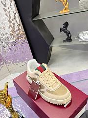 Fortok Gucci Re-Web sneaker beige and dark brown GG nylon - 4