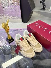 Fortok Gucci Re-Web sneaker beige and dark brown GG nylon - 2