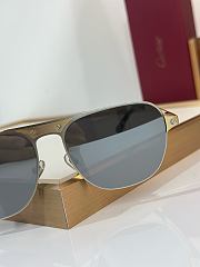 Fortok Cartier Sunglasses Santos de Cartier Brushed platinum-finish metal, grey lenses 58-17 145 - 5