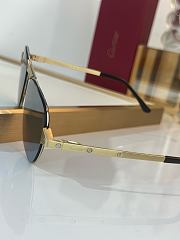 Fortok Cartier Sunglasses Santos de Cartier Brushed platinum-finish metal, grey lenses 58-17 145 - 3