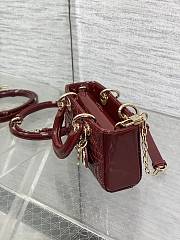 Fortok Dior Lady D-Joy Micro Bag Patent Cannage Calfskin Rouge 16 x 9 x 5 cm - 6