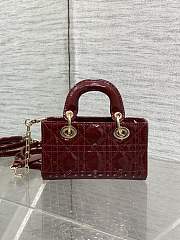 Fortok Dior Lady D-Joy Micro Bag Patent Cannage Calfskin Rouge 16 x 9 x 5 cm - 5