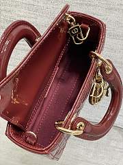 Fortok Dior Lady D-Joy Micro Bag Patent Cannage Calfskin Rouge 16 x 9 x 5 cm - 3