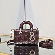 Fortok Dior Lady D-Joy Micro Bag Cannage Calfskin Burgundy 16 x 9 x 5 cm  - 1