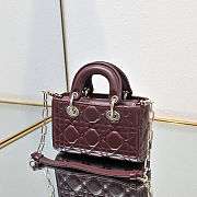 Fortok Dior Lady D-Joy Micro Bag Cannage Calfskin Burgundy 16 x 9 x 5 cm  - 6