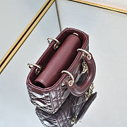 Fortok Dior Lady D-Joy Micro Bag Cannage Calfskin Burgundy 16 x 9 x 5 cm  - 4