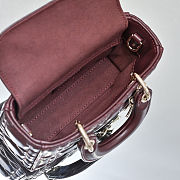 Fortok Dior Lady D-Joy Micro Bag Cannage Calfskin Burgundy 16 x 9 x 5 cm  - 3