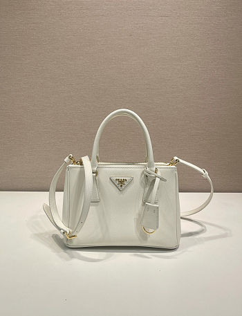 Fortok Prada Galleria Saffiano Bag White 24.5x16.5x11cm