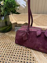 Fortok Alaïa Women's Le Teckel Bag Suede Rouge 33*11*10cm - 6