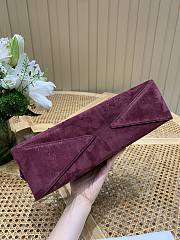 Fortok Alaïa Women's Le Teckel Bag Suede Rouge 33*11*10cm - 5