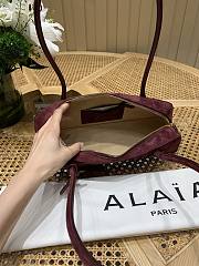 Fortok Alaïa Women's Le Teckel Bag Suede Rouge 33*11*10cm - 3