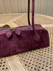 Fortok Alaïa Women's Le Teckel Bag Suede Rouge 33*11*10cm - 4
