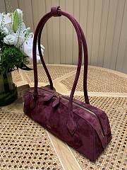 Fortok Alaïa Women's Le Teckel Bag Suede Rouge 33*11*10cm - 2
