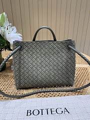 Fortok Bottega Veneta Andiamo Intrecciato Top-handle Bag Suede Green Beige 32*11*25cm - 5