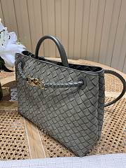 Fortok Bottega Veneta Andiamo Intrecciato Top-handle Bag Suede Green Beige 32*11*25cm - 3