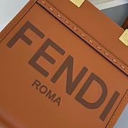 Fortok Fendi Sunshine Tote Bag Leather Brown 16.5 x 6 x 17.5cm - 6