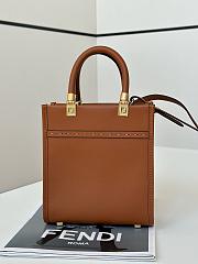 Fortok Fendi Sunshine Tote Bag Leather Brown 16.5 x 6 x 17.5cm - 3