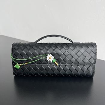 Fortok Bottega Veneta Andiamo Clutch Flower Black 31x13x3cm