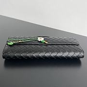 Fortok Bottega Veneta Andiamo Clutch Flower Black 31x13x3cm - 5
