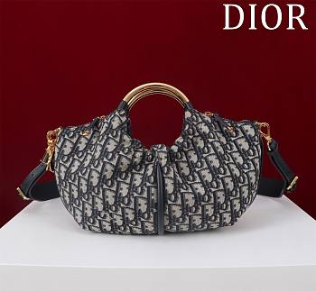 Fortok Dior Walk'n'Dior Bag in blue Dior Oblique jacquard 36*27cm