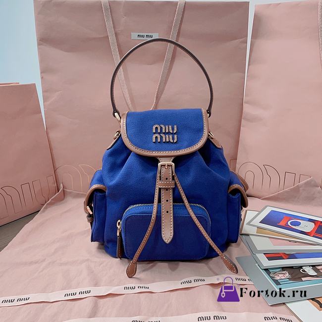 Fortok Miu Miu backpack Blue 22 x 18 x 11.5cm - 1