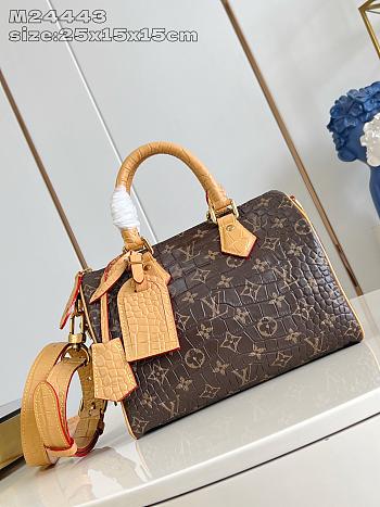 Fortok Louiss Vuitton Speedy Crocodile Leather Monogram 25 x 15 x 15cm