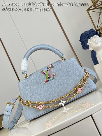 Fortok Louis Vuitton LV X Tm Capucines East-west Blue 30x16.5x9