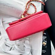 Fortok Chanel Bag Flap Bag Red Shoulder Chain 17cm - 5