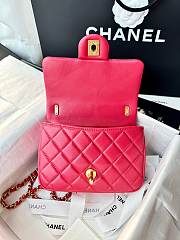Fortok Chanel Bag Flap Bag Red Shoulder Chain 17cm - 6