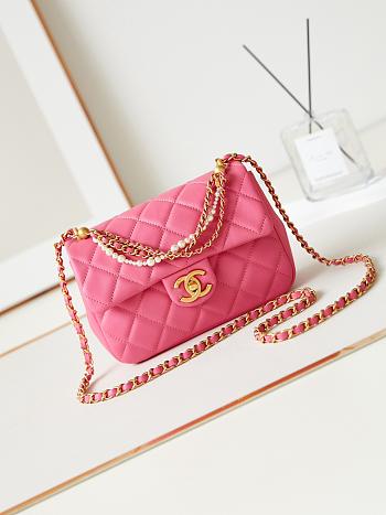Fortok Chanel Bag Flap Bag Red Shoulder Chain 20cm