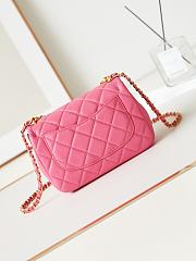Fortok Chanel Bag Flap Bag Red Shoulder Chain 20cm - 2