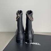 Fortok Chanel Leather Boots Chain Black  - 3
