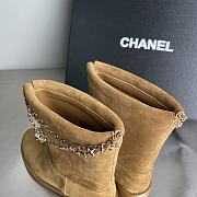 Fortok Chanel Suede Boots Chain Brown - 6