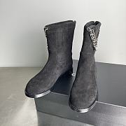 Fortok Chanel Suede Boots Chain Black - 1