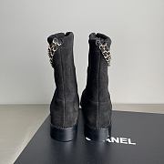 Fortok Chanel Suede Boots Chain Black - 5