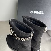 Fortok Chanel Suede Boots Chain Black - 4