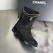 Fortok Chanel Suede Boots Chain Black - 3