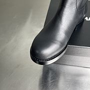 Fortok Chanel Leather Knee-High Boots Chain Black  - 6