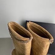 Fortok Chanel Suede Knee-High Boots Chain Brown - 3