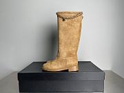 Fortok Chanel Suede Knee-High Boots Chain Brown - 4