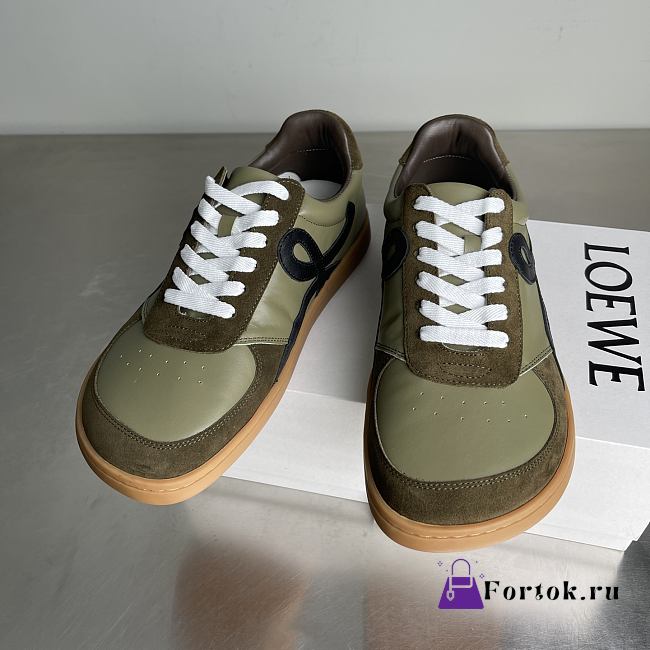 Fortok Loewe Ballet Runner 2.0 in nylon and calfskin Green  - 1