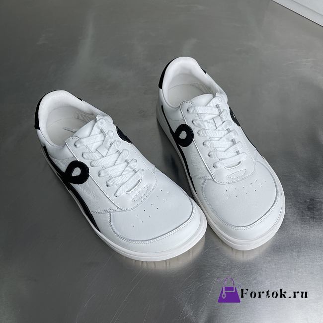 Fortok Loewe Ballet Runner 2.0 in nylon and calfskin White and Black - 1