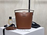 Fortok Celine Louise Bag In Smooth Calfskin Brown 16*19*12cm - 5