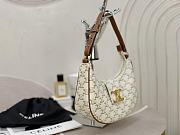 Fortok Celine Ava Bag In Triomphe Canvas And Calfskin Leather White 22 x 7.5 x 17cm - 3