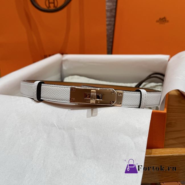 Fortok Hermes Belt Epsom White 4.5 cm/ 60-100cm - 1
