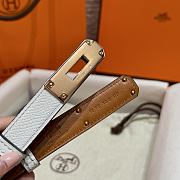 Fortok Hermes Belt Epsom White 4.5 cm/ 60-100cm - 6
