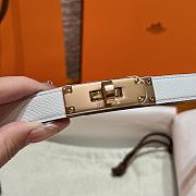 Fortok Hermes Belt Epsom White 4.5 cm/ 60-100cm - 5